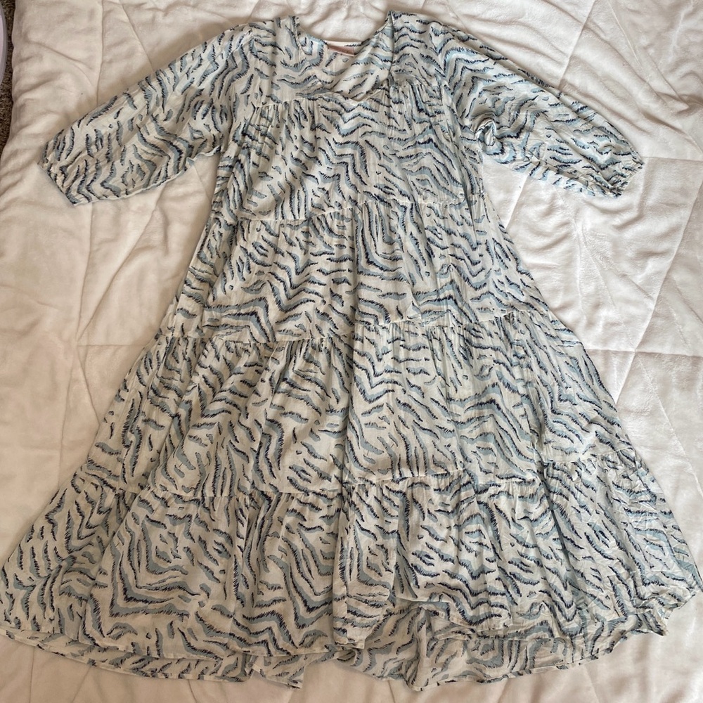Chic Zebra Print Long Sleeve Dress